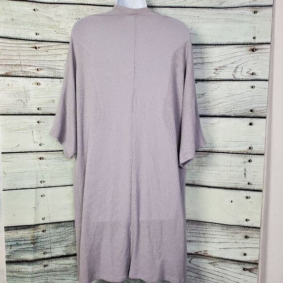 Daytrip Women’s Waffle Knit Long Kimono Cardigan Size M Lavender Open Front - Picture 4 of 6